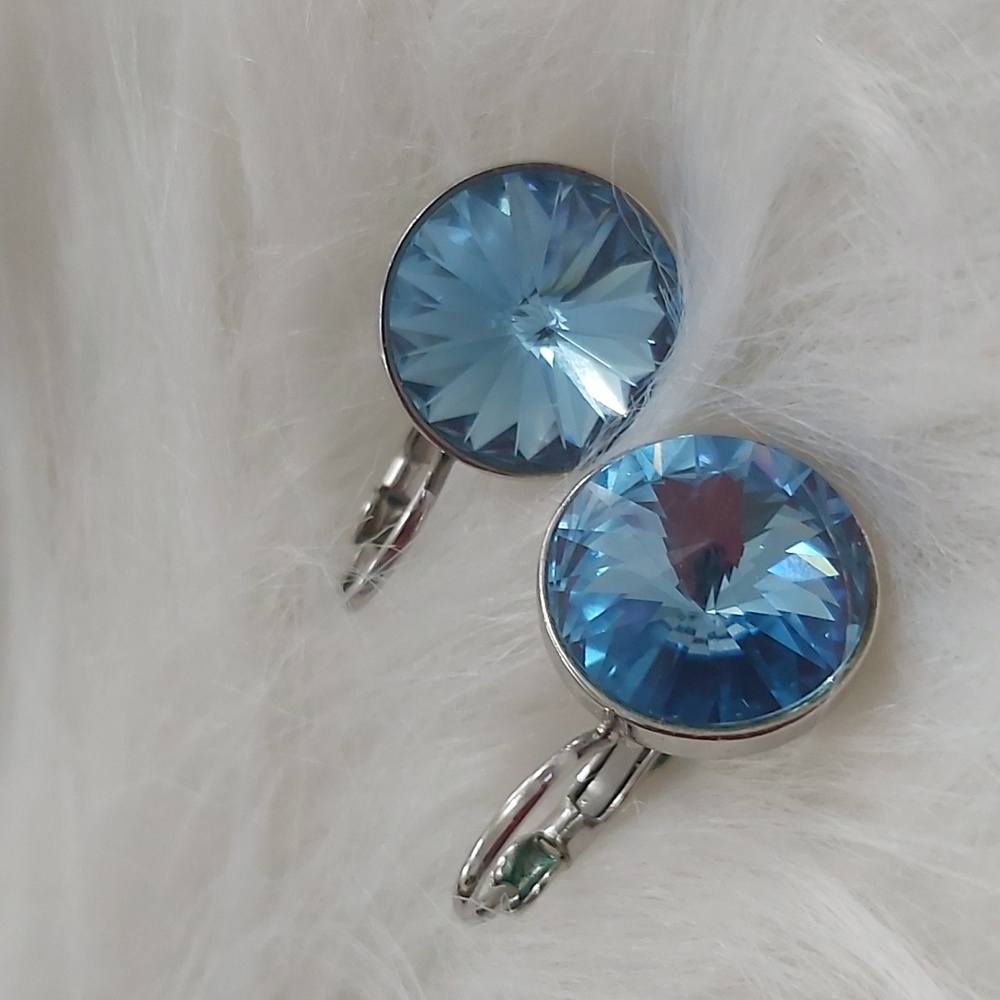 Swarovski Elements Blue Crystal Earrings